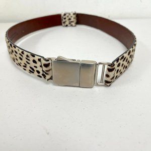 Vintage HenrI Bendel NY leopard hair calf leather adjustable belt USA to 30